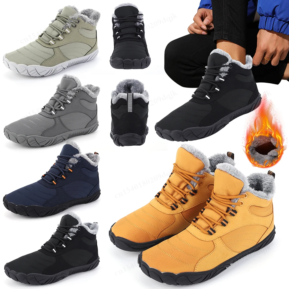 Sepatu bot musim dingin untuk pria wanita, sepatu bot baru musim dingin anti selip, sepatu bot bulu hangat, sneaker kasual, sepatu Hiking, ukuran 36-46