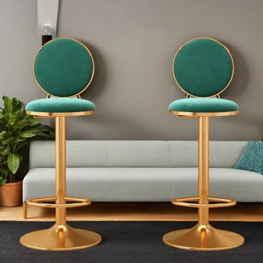 

Swivel Bar Chair Luxury Chairs Velvet Furniture Outdoor Backrest Modern Design Cafe Manicure Garden Stools Height Taburete Alto