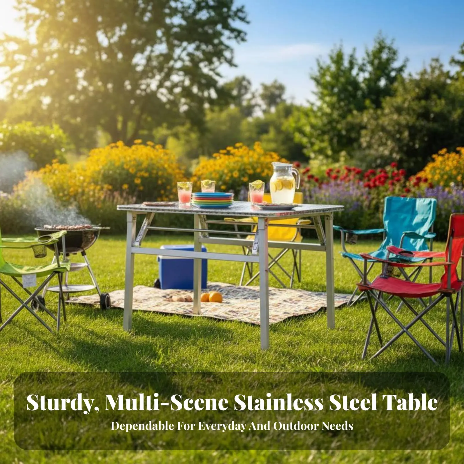 

Прямоугольный складной стол для кемпинга с регулируемой высотой, универсальный, для использования в помещении и на улице, экономит место, для уличных торговцев, дома, патио