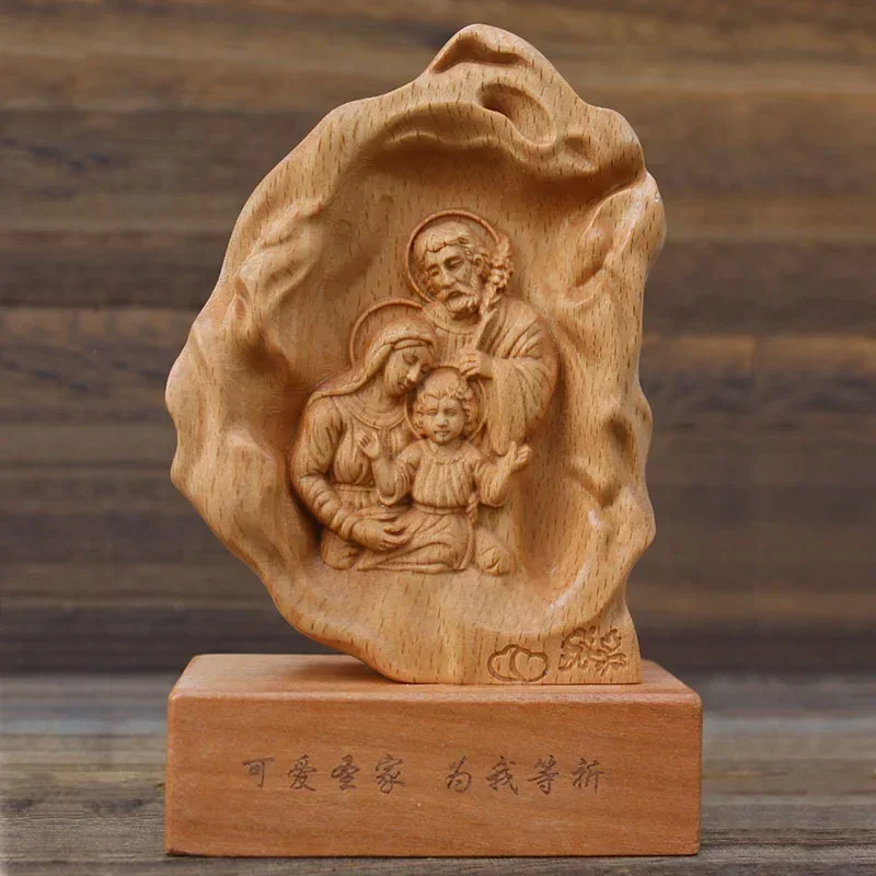 Solid Wood Carving Our Lady of God Saint Joseph  statues Catholic christ Jesus Ornament Home Decor Crafts church supplies