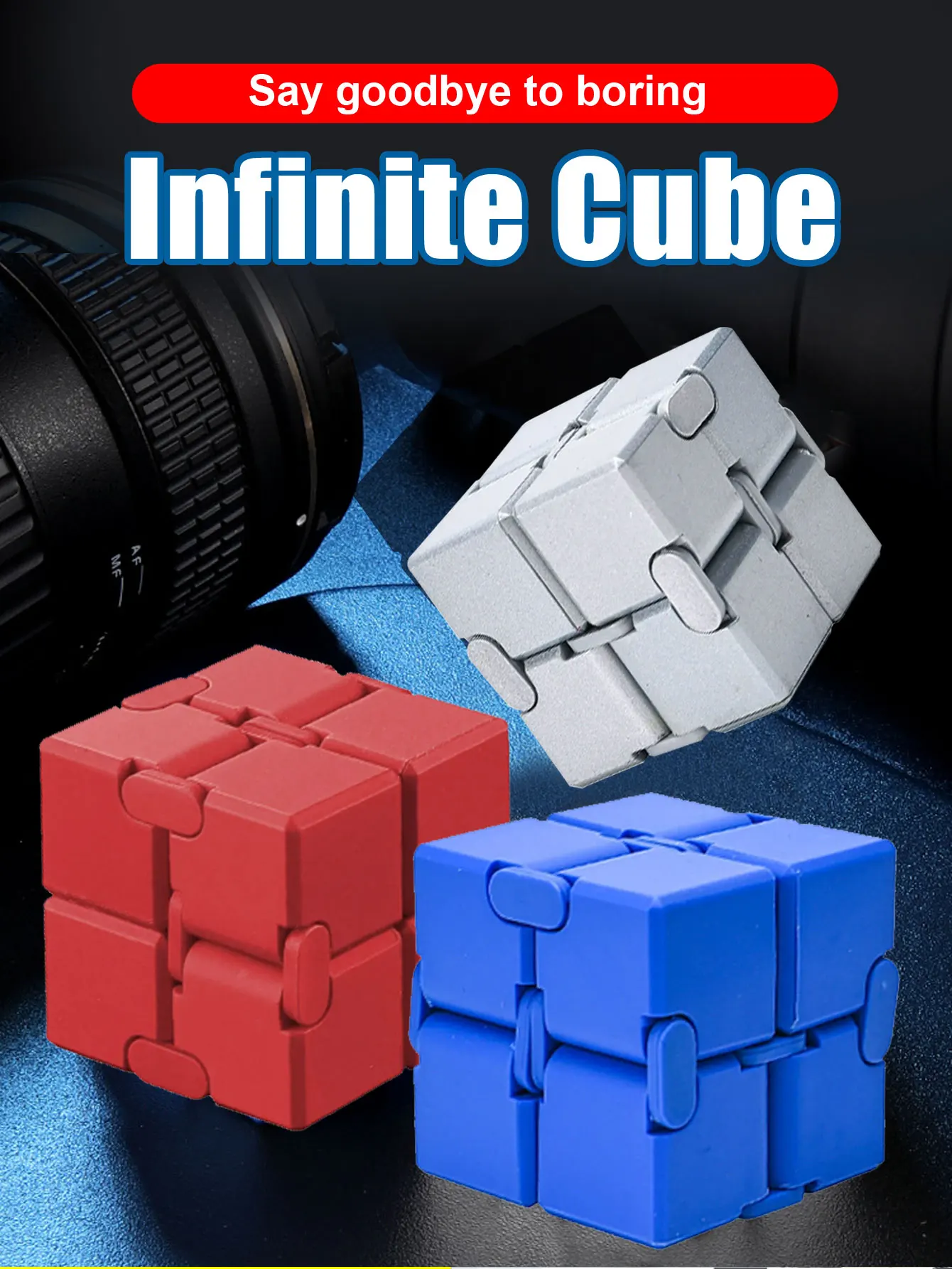 Brinquedos de dedo Fidget - Infinity Cube Prime para alívio do estresse e ansiedade, presentes sensoriais ultra duráveis para adultos e adolescentes