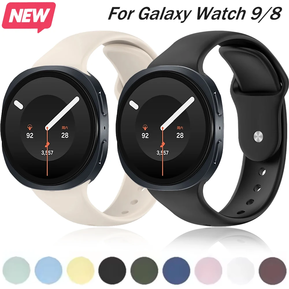 Silikonarmband für Samsung Galaxy Watch 9/8 40mm 44mm Sport-Ersatzarmband für Galaxy Watch 8 Classic 46mm