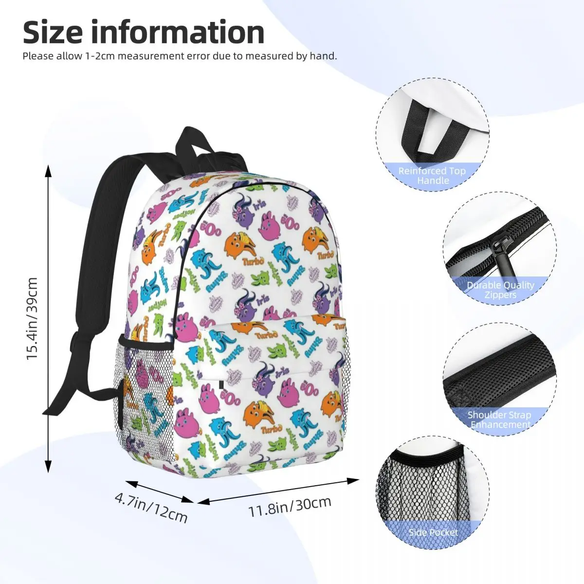 Sunny Bunnies Backpacks Boys Girls Bookbag Cartoon Children School Bags Travel Rucksack Shoulder Bag Large Capacity