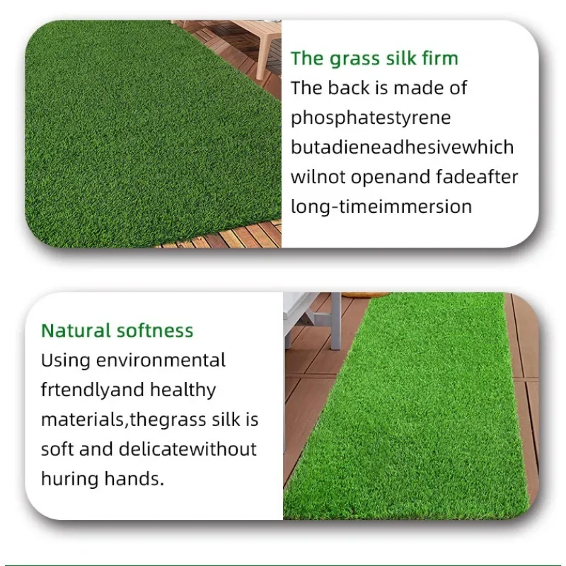 Thick Non-slip Synthetic Fake Carpet for Outdoor Garden Patio Landscape Aritificial Realistic Grass Pad Simulation Pet Lawn Rugs