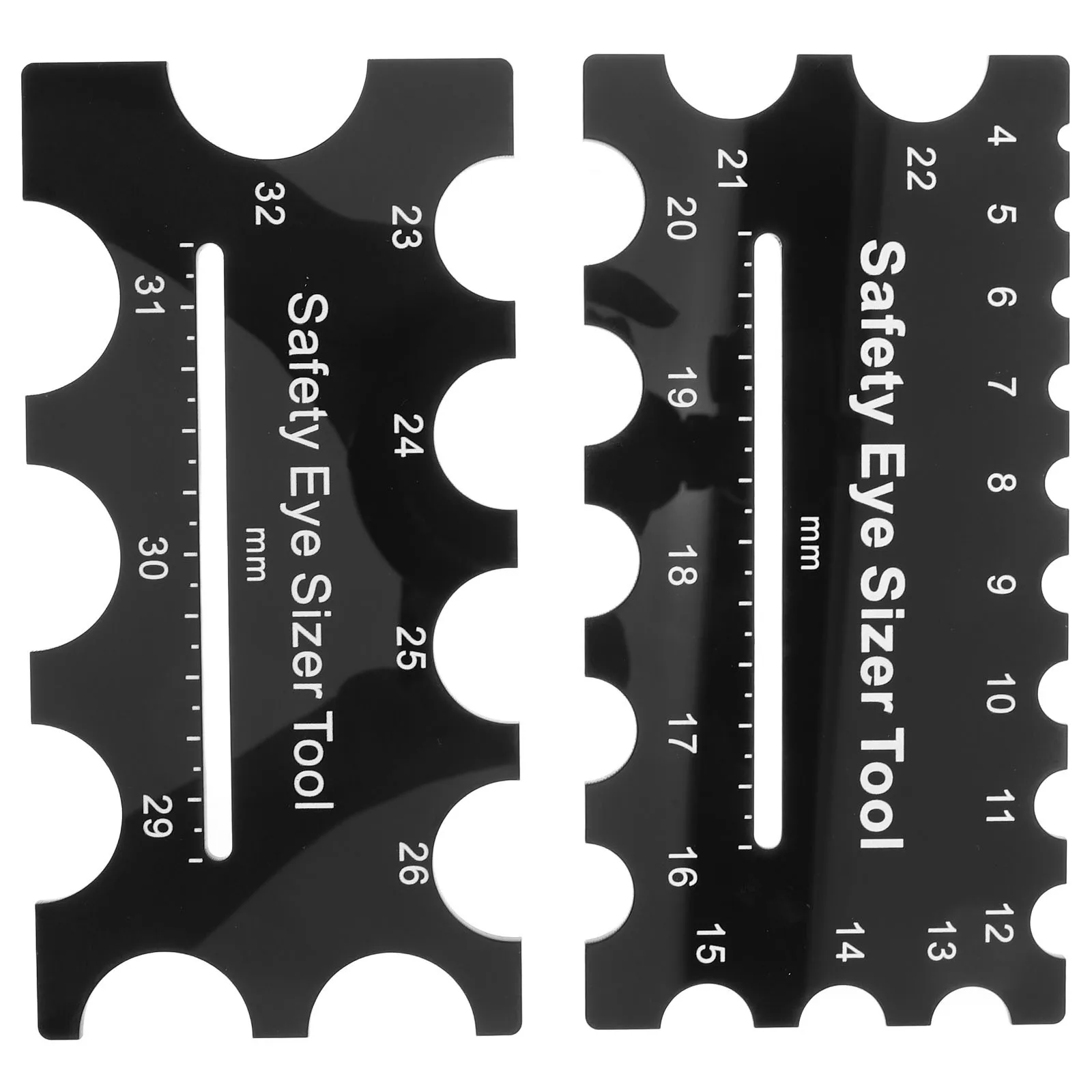 

2Pcs Safety Eyes Sizer Tool Accurate Measuring Ruler Lightweight Plastic Craft Eye Spacer Measuring for DIY Crochet Bear