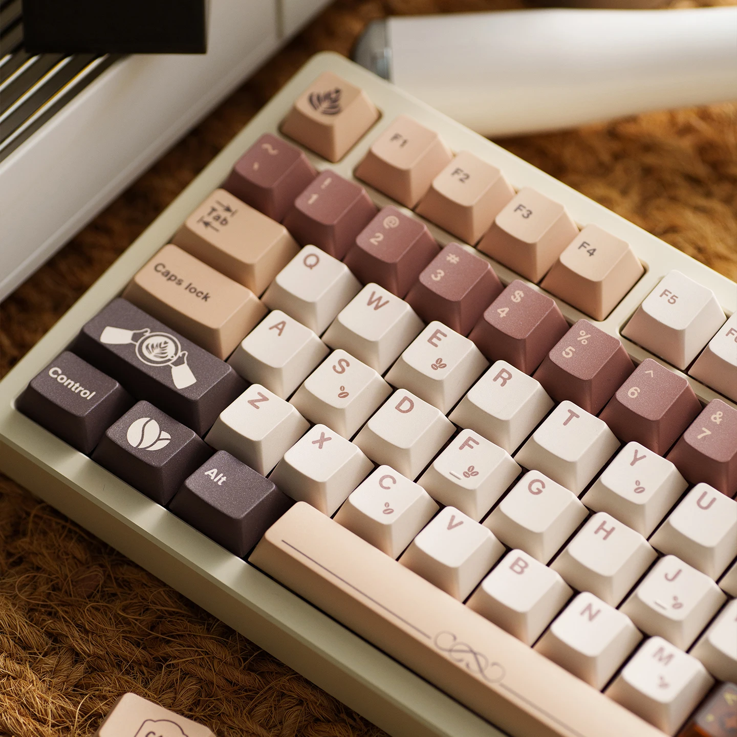 

Cafe Theme Keycaps Set PBT Sublimation Cherry Profile Custom Original Handmade Keycaps for Mechanical Keyboard Accessories Gift