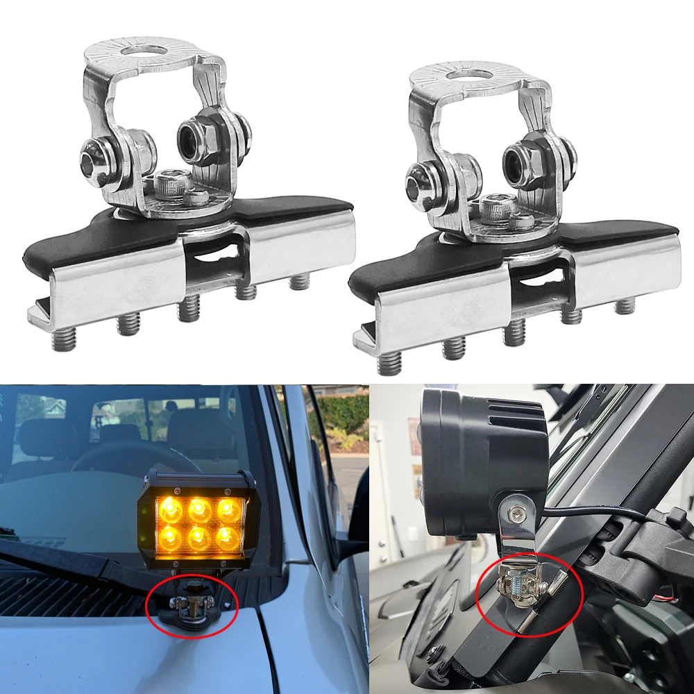 

Car Ditch Light Mounting Bracket Engine Hood Cover Pillar Bumper Edge Lamp Clip Holder Universal SUV Offroad Truck ATV Clamp