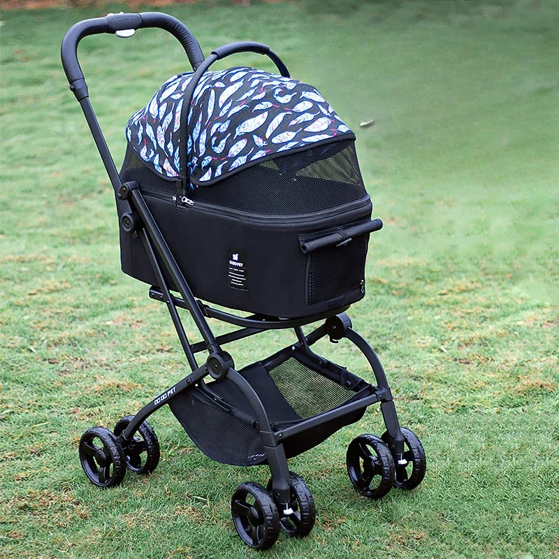 Portable Pet Stroller High-value and High-view Detachable Pet Car Small and Medium Cats and Dogs Universal Vehicle Dogs Buggy