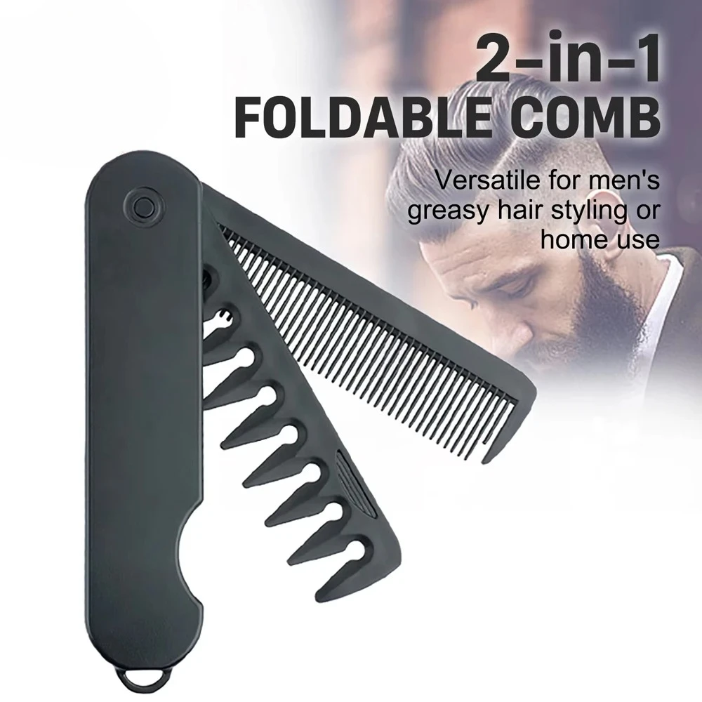 Portable Multifunctional Foldable Pocket Comb, Men's Hair Styling Comb, Care Comb, Suitable for Home Use, Used in Hair Salons