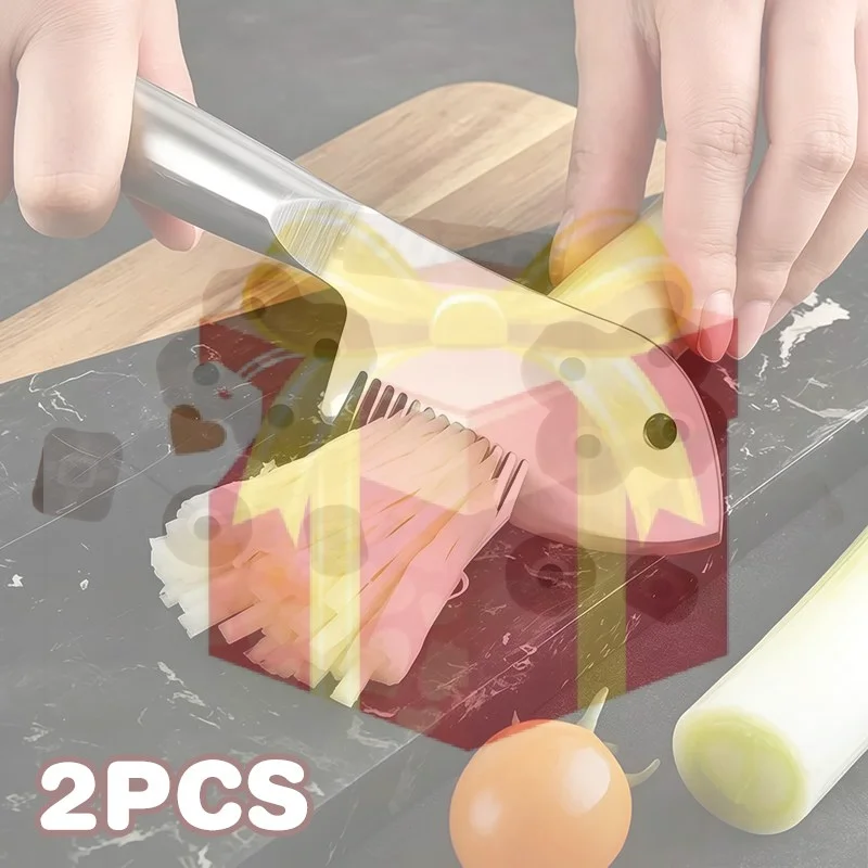 【HG】2 PCS Stainless Steel Scallion Shredder Knife With Sharp Blade Perfect For Home Kitchen Vegetable Cutting Daily Meal Prep