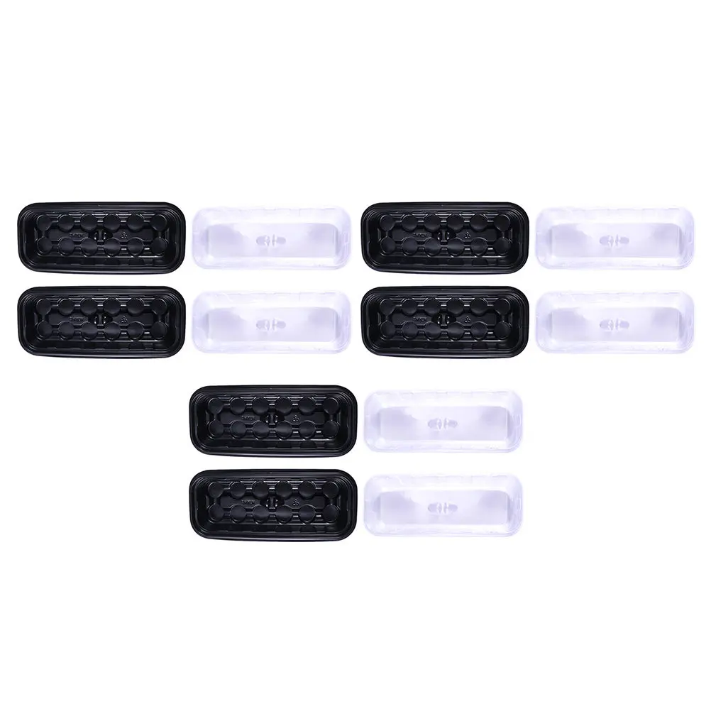 6Sets Plastic Seed Starting Tray 12 Cells Transparent Humid Mini Greenhouse for Sprouting Herbs Microgreens Succulents Gardening