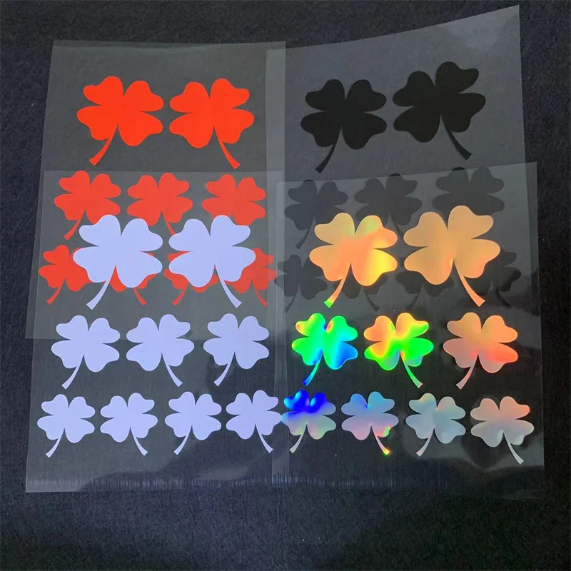 9Pcs/set Car Stickers four-leaved clover Sticker Rear Windshield Front Windshield Bumper Modification  Scratch Cover Sticker