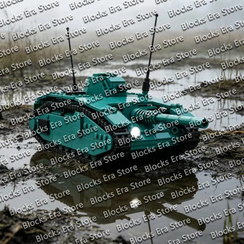 QWERT ARL V 39 French Assault Gun Model MOC Building Bricks War Equipment Modular Technology Gifts Holiday Assemble Toys Suit