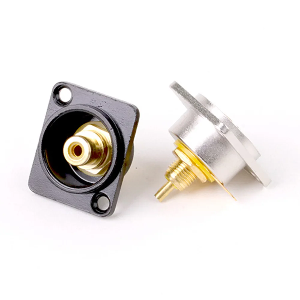 1pc D Type RCA Female Panel Mount Chassis Soldering Jack Socket Speaker Terminal Wire Connector Zinc Alloy image 5