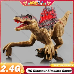 RC Dinosaur 2.4G Simulate Sound Spinosaurus Remote Control Model RC Velociraptor Intelligent for Kids Boys Girls Children's Gift