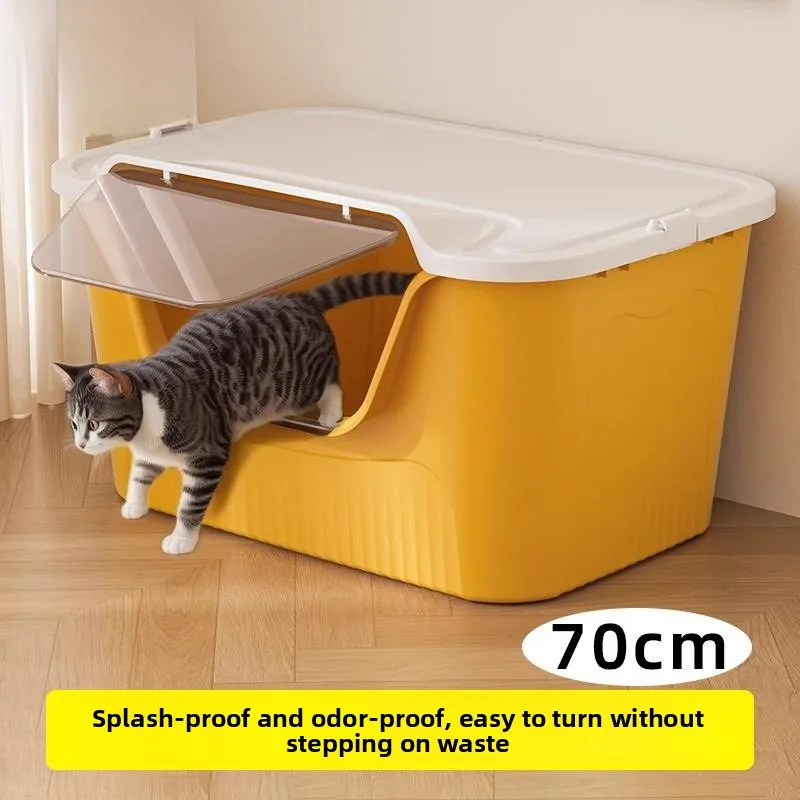 

Large Size Litter Box Full Enclosure Anti-Spla Pad Odor Control Toilet with Multi-Mode Deodorizing System Manual Cl...