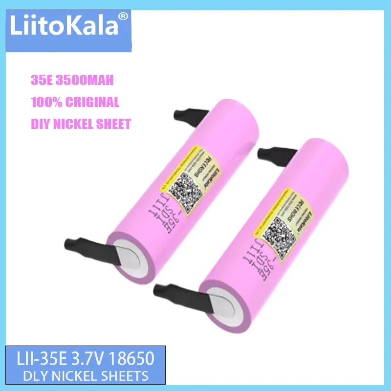 Brand new 100% original LiitoKala INR18650 35E 3.7V 3500mAh 20A discharge INR18650 35E 18650 nickel plated lithium-ion battery