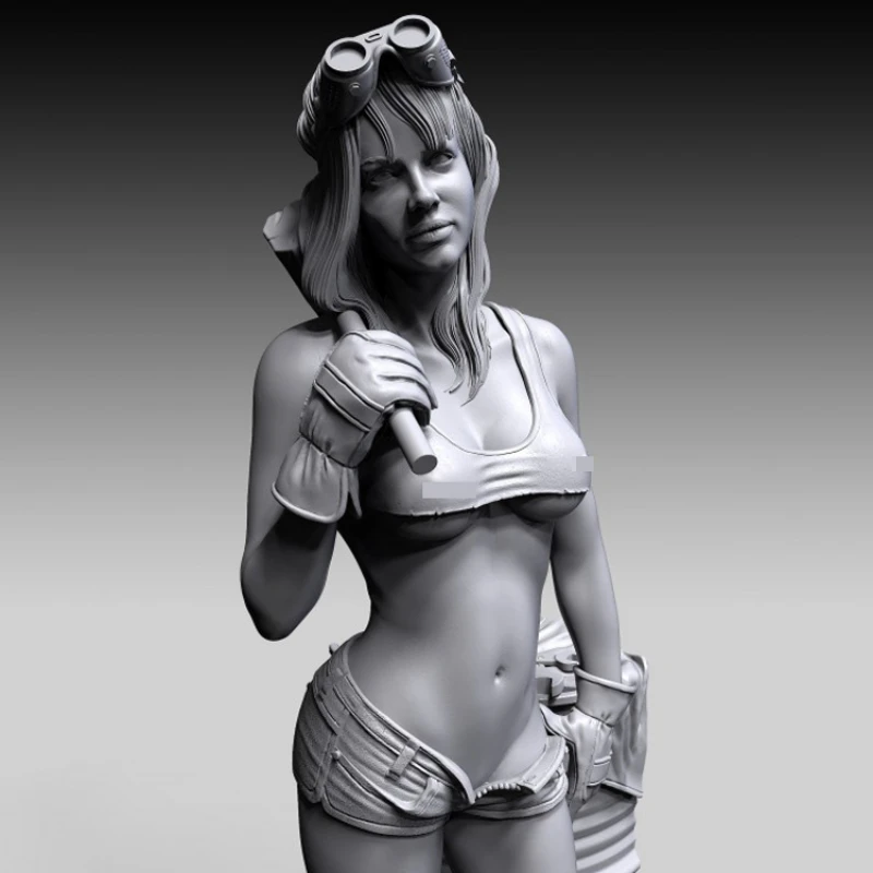 

1/24 Scale Resin Figure Assemble Model Kit Woman Repairing Car Unassembled Unpainted 3D printing toy