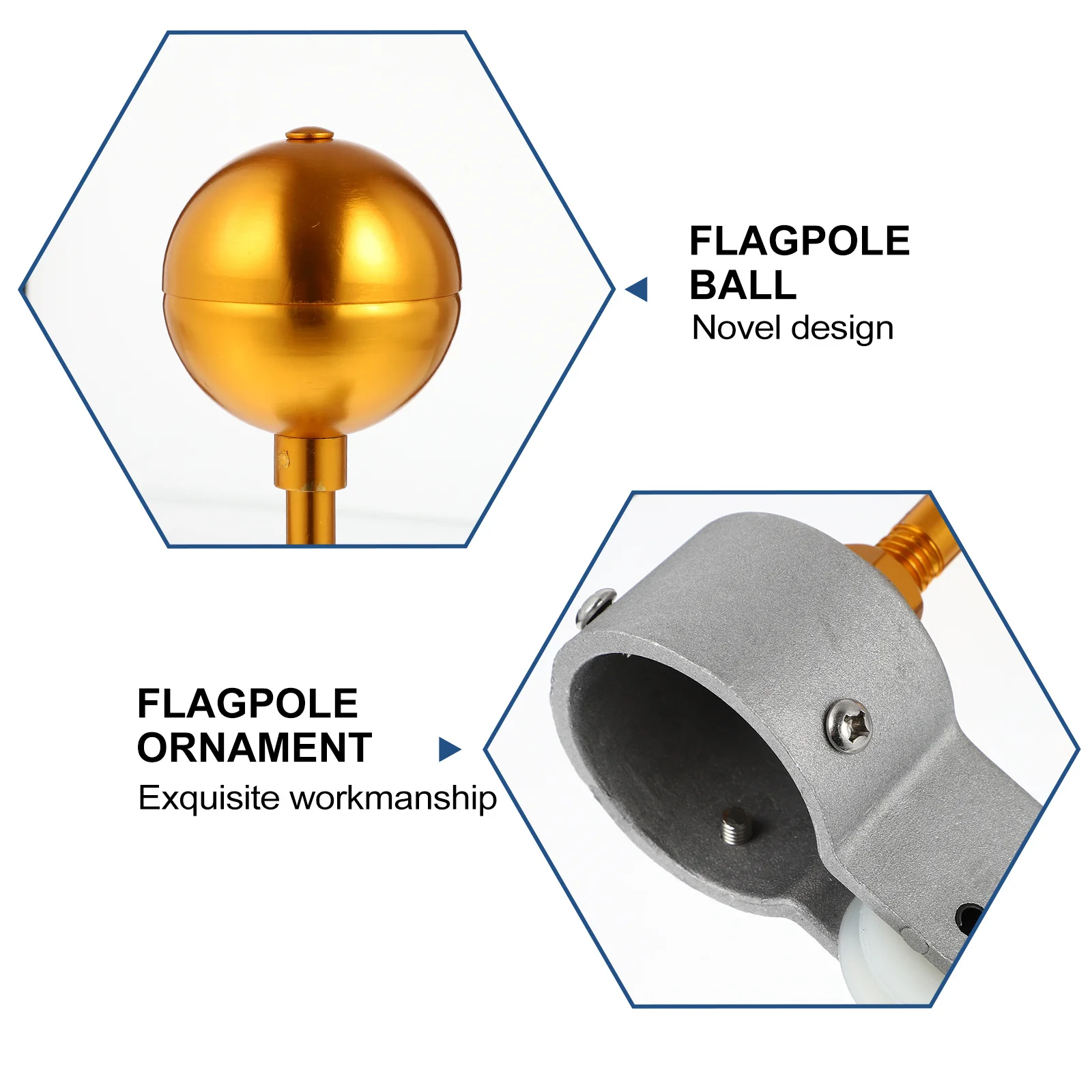 

1 set 1 Set Aluminum Alloy Flagpole Accessories Outdoor Flagpole Ball Topper Replacement For Standard Poles Gold Ornament Cap