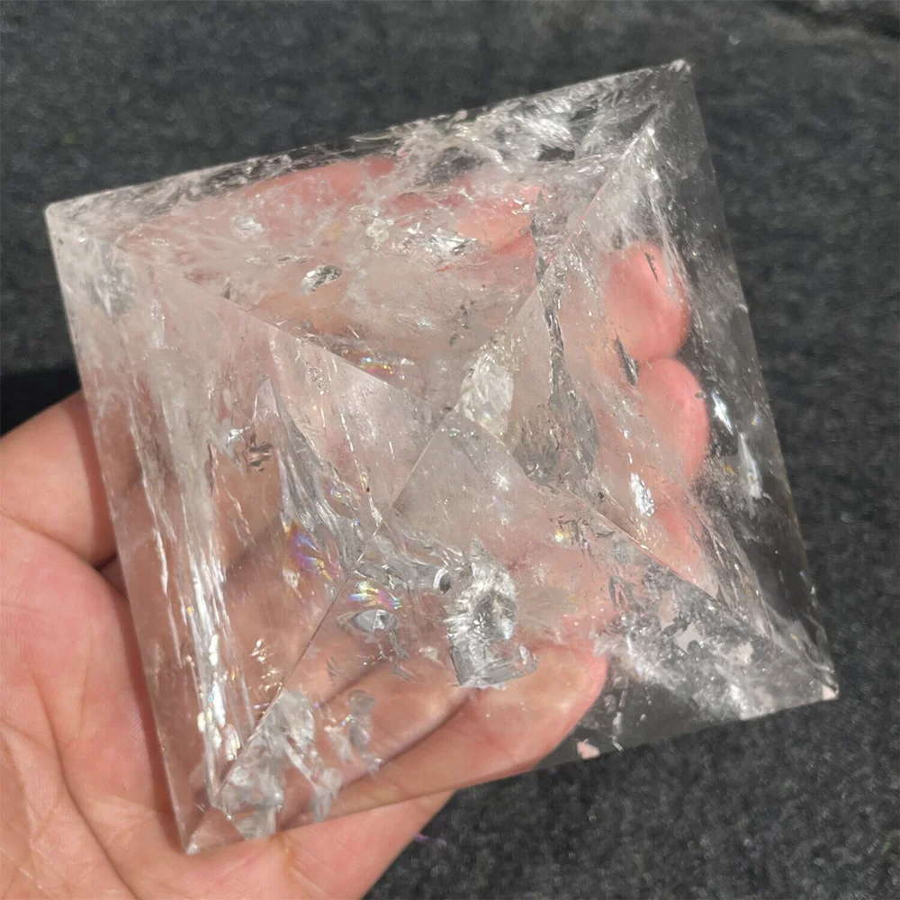 Natural Transparent Quartz Crystal Pyramid Clear Reiki Healing Natural white crystal Pyramid raw stone polishing