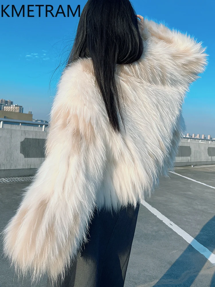 Damski płaszcz z naturalnego futra szopowego, luksusowy krótki płaszcz z prawdziwego futra na zimę 2025, odzież damska w stylu \"old money\", okrycia wierzchnie, abrigos