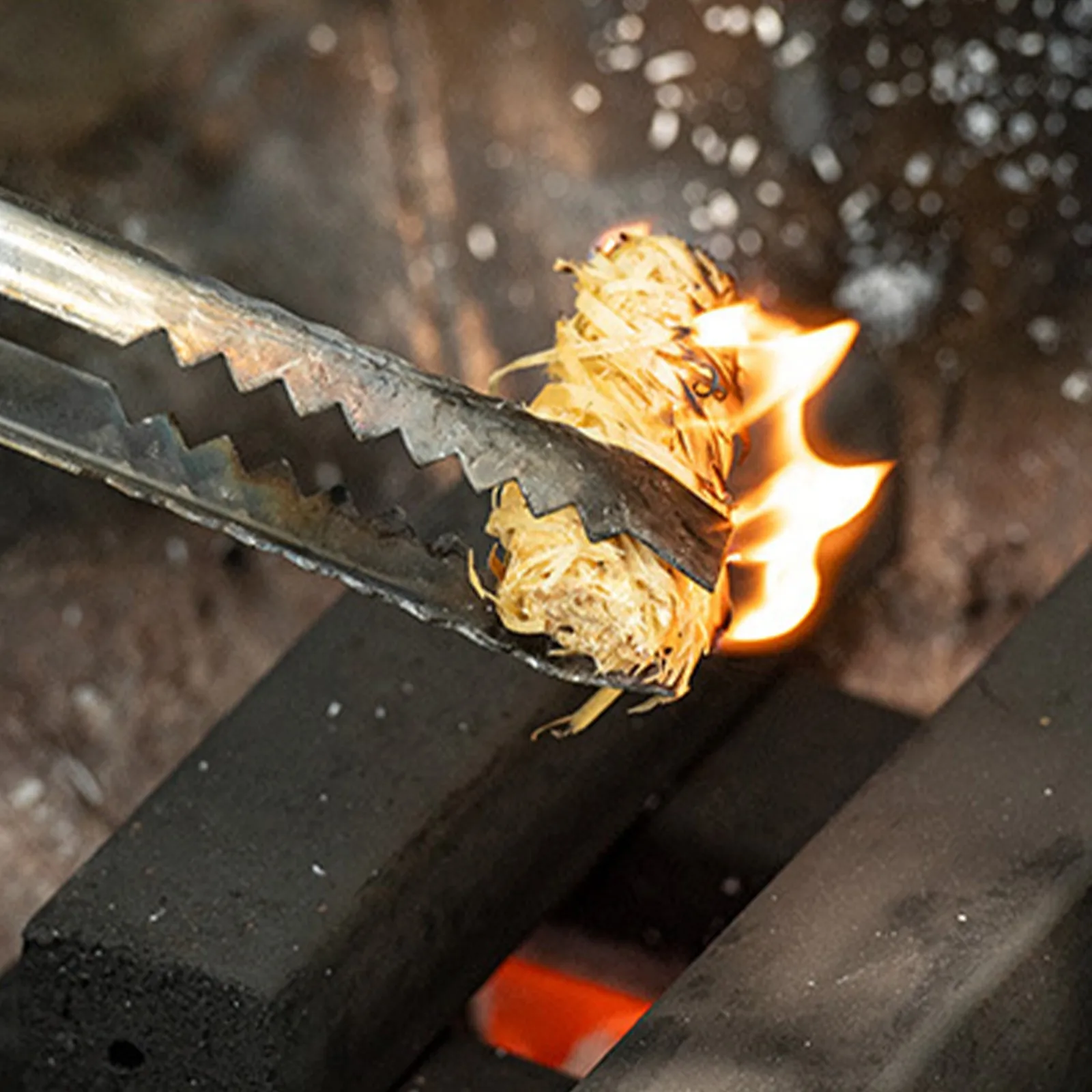 Barbecue Support Combustion And Make A Fire. Outdoor Barbecue Sticks Start A Prairie Fire With