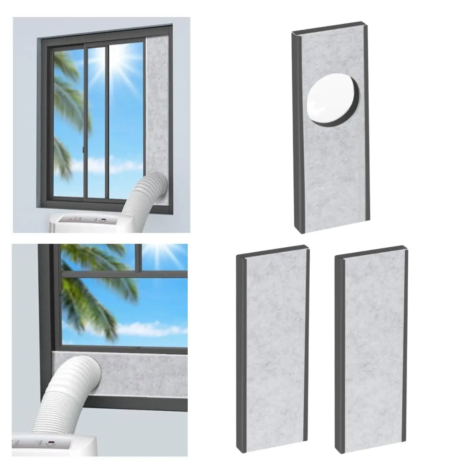 3x AC Vent Seal Panels Insulated Foam Panels Window Vent Kit