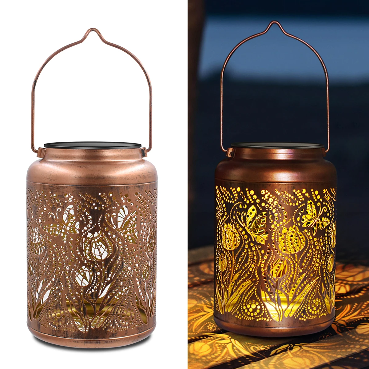 

Solar Lantern Lights Outdoor Waterproof Garden Decor Hanging Solar Lantern for Backyard Porch Patio Table Yard Balcony Lawn Path