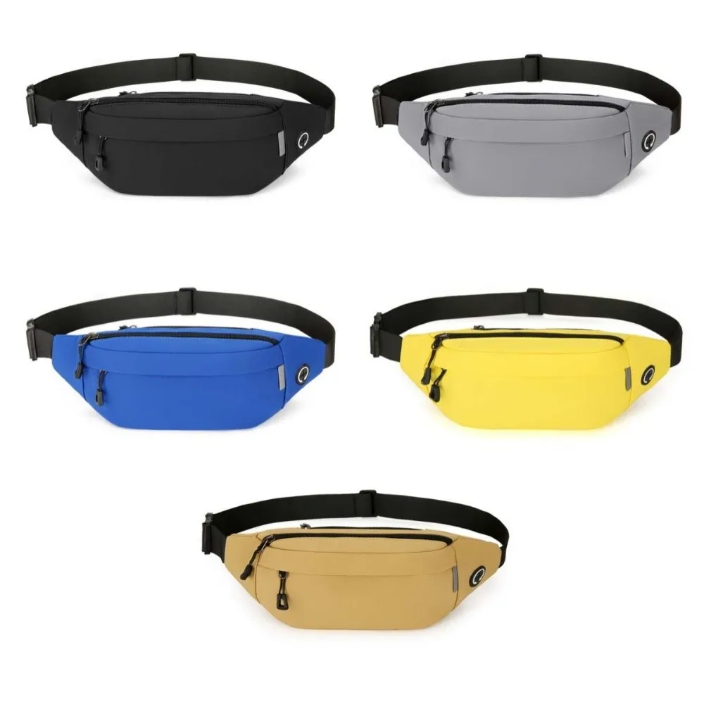 Waterproof Crossbody Chest Bag Oxford Cloth Lightweight Men Fanny Phone Pack Belt Pouch Bag with Headphone Jack view 5