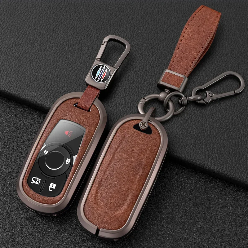 Zinc Alloy Leather Car Key Case Cover For Buick Envision Vervno GS 20T 28T Encore NEW LACROSSE Opel Astra Car Accessories