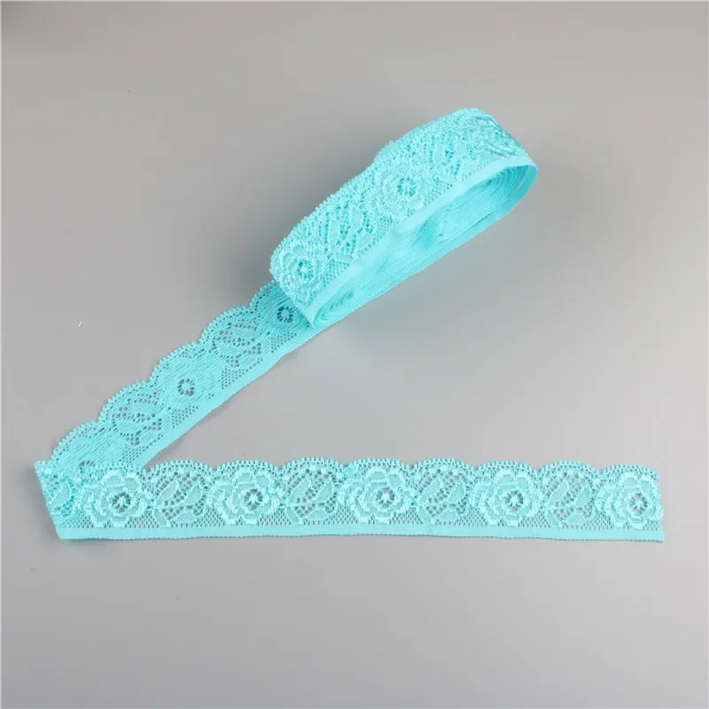 New 10 Yards 25mm Stretch Elastic Lace Ribbon White Ribbon Lace Trimmings for Sewing African Lace Fabric DIY