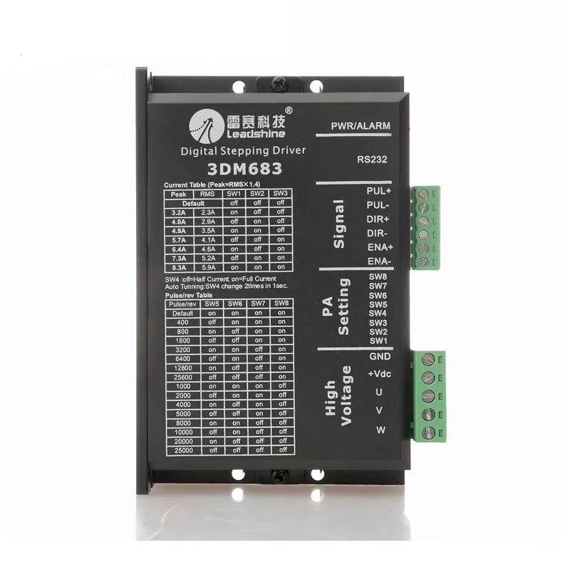 

Leadshine 3 Phase Stepper Motor Driver 3DM683 Stepper Motor Driver 20-60VDC 0.5-8.3A Stepper Driver Use for CNC Engraver Machine