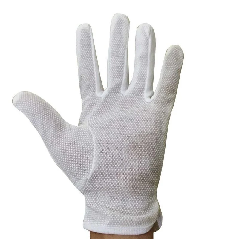 Cotton Gloves Men Women Non-Slip White Uniform Gloves with Cuff Formal Tuxedo Costume Police Honor Guard Marching Working Gloves