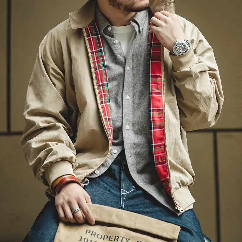 

Мужская ветровка Maden American Retro G9 в стиле хаки с воротником-стойкой, ветрозащитная, молодежная, трендовая, осенняя верхняя одежда