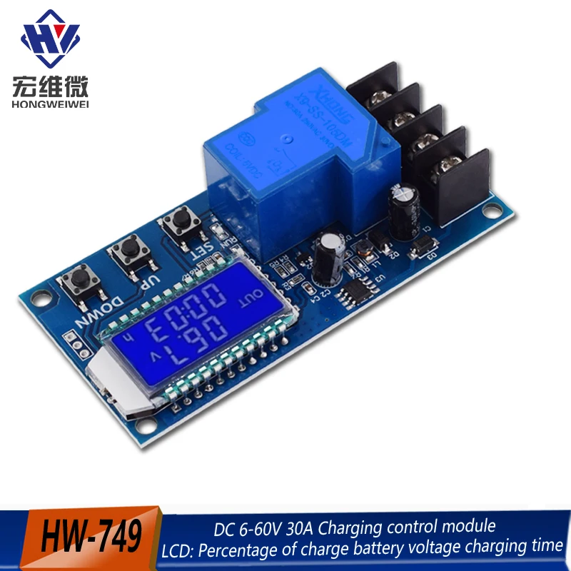 DC 6-60V 30A Lead-acid Solar Battery Charge Controller Protection Board Charger Time Switch 12V 24V 36V 48V Battery Capacity