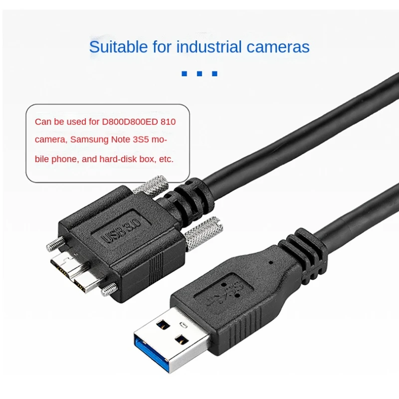 Kabel USB 3.0 Ke Micro B 5GB USB Cepat Tipe A Micro-b Kabel Data untuk S5 Note 3 HDD Kamera Industri D800 D800E D810 dengan Sekrup