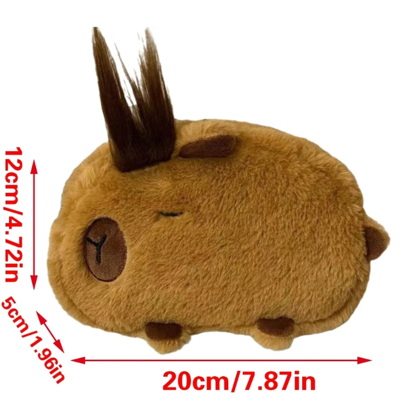 Sturdy Plush Capybaras Stationery Pouches Multifunctional Soft Storage for Office Supplies and Cosmetics Daily Use