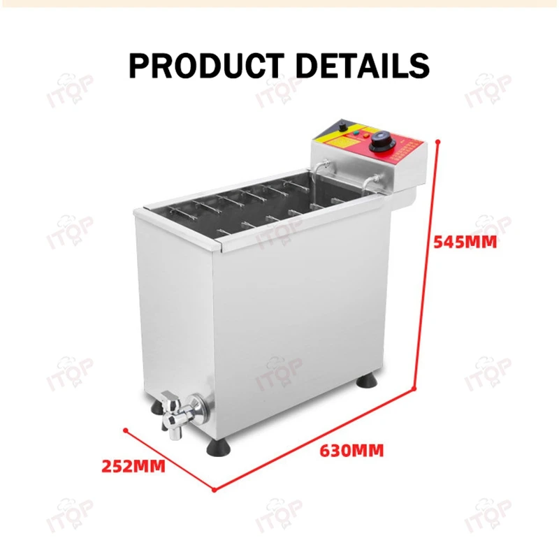 ITOP HF 3KW Commercial Automatic Cheese Hot Dog Sticks Fryer Electric Korean Mozzarella Corn Dog Fryer Machine 21L Electric/Gas