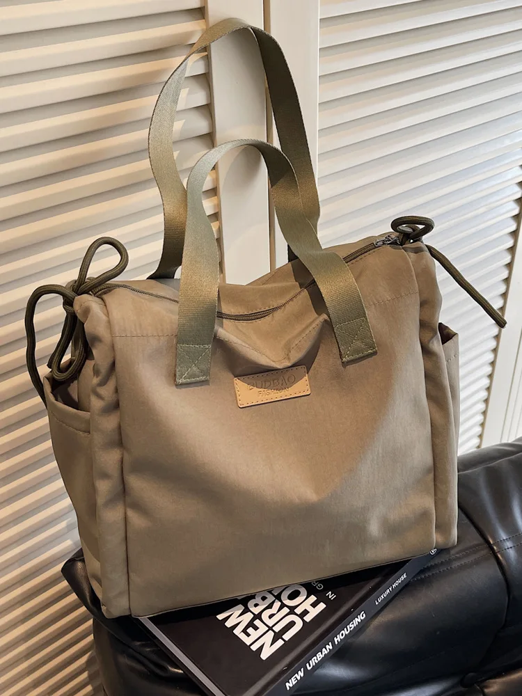 

Новая женская вельветовая сумка-тоут с несколькими карманами, простая сумка на плечо с фиксированными ремнями на молнии, большая вместительная дорожная сумка