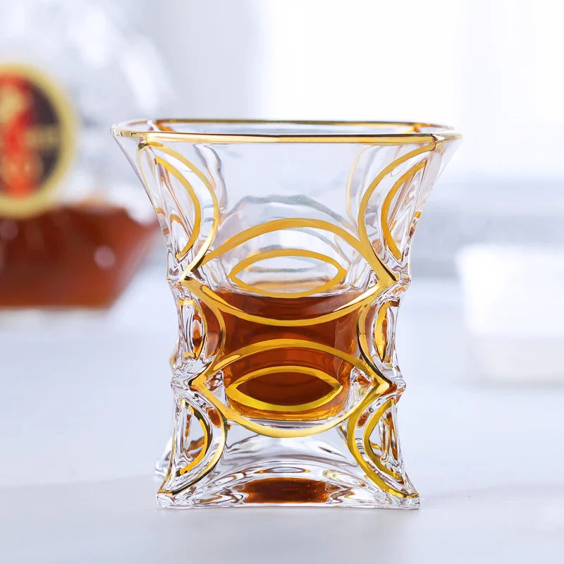 

LH glass gold-painted whiskey household classical foreign wine set