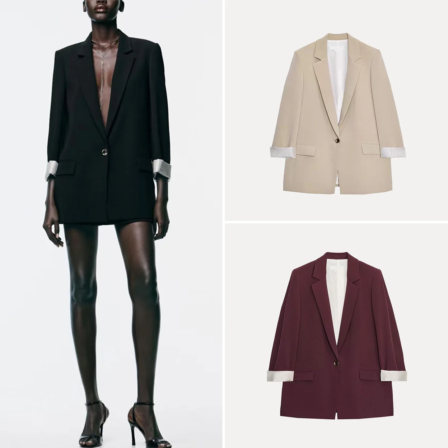 

Casual Sle Women's Suit Jaet Autumn 2025 New Faion Print Cuff Coat Z Brand Casual Wear Daily Scene Fem Suit