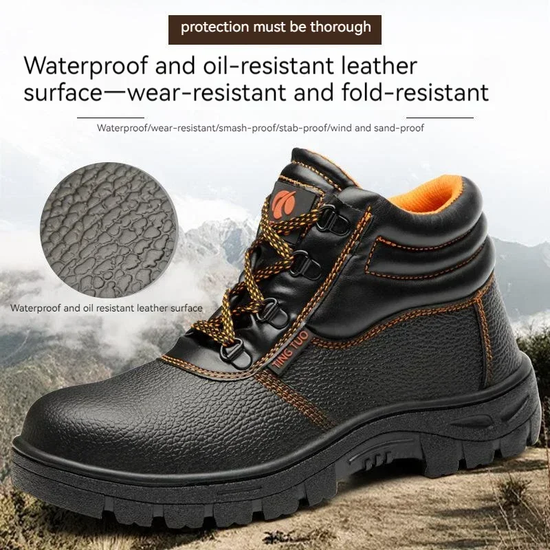 

Wear-resisting Men Work Safety Boots Anti-smash Anti-puncture Work Sneakers Waterproof Boots Indestructible Protective Work Boot