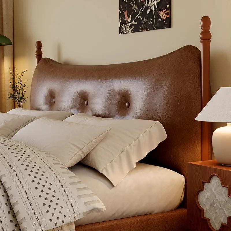 Medieval leather solid wood bed