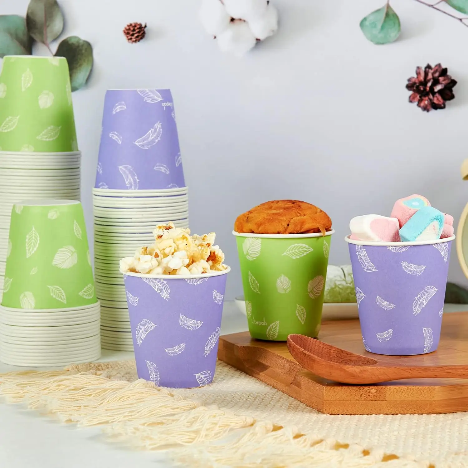 600er-Pack bunte Pappbecher mit 5 Unzen. Einweg-Minibecher für Partys, Picknicks, Grillen und Reisen.