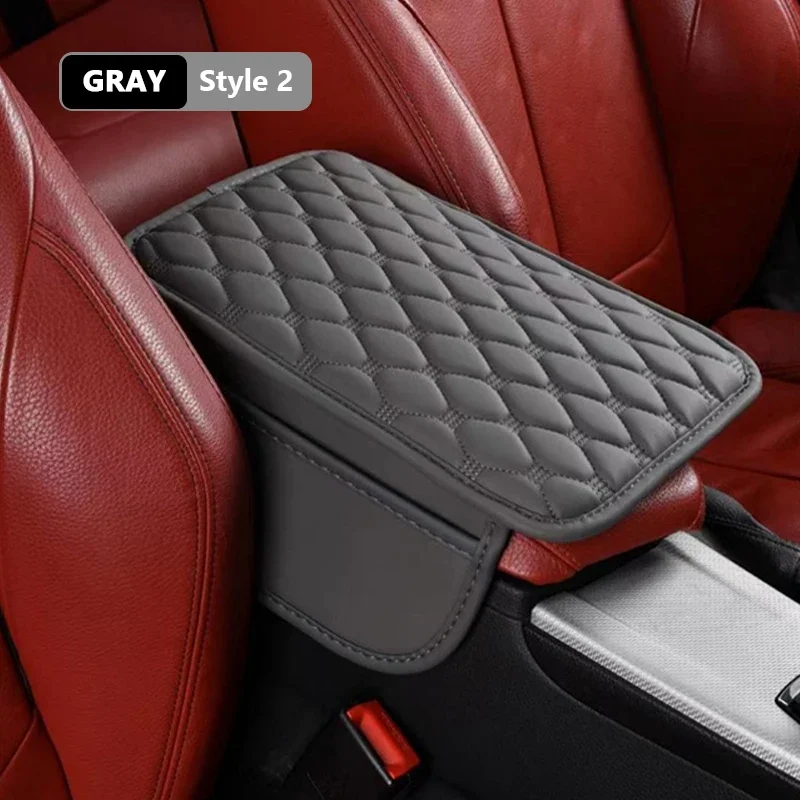 PU Leather Car Arm Rest Cushion Anti Scratch Armrest Protection Cover Center Console Box Protector with Storage Pocket
