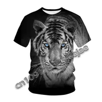 Men's Women's Summer 3 T-shirt Animal Wolf Graphic Casual Round Neck Short Sleeve Street Soft Breathable T-shirt