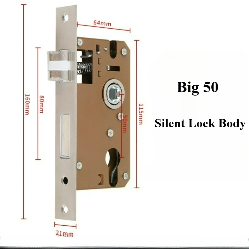 

Indoor Wooden Door Accessories, Large 50 Silent Lock Body, Bedroom Door Lock, Old-fashioned Lock Body Set