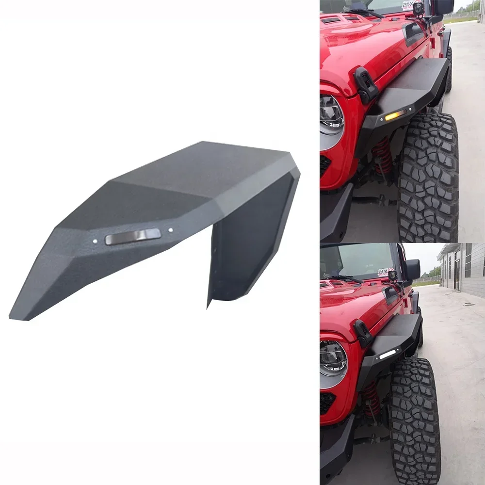 Aluminum alloy car fender flare for jeep jl fenders with led light JL1143