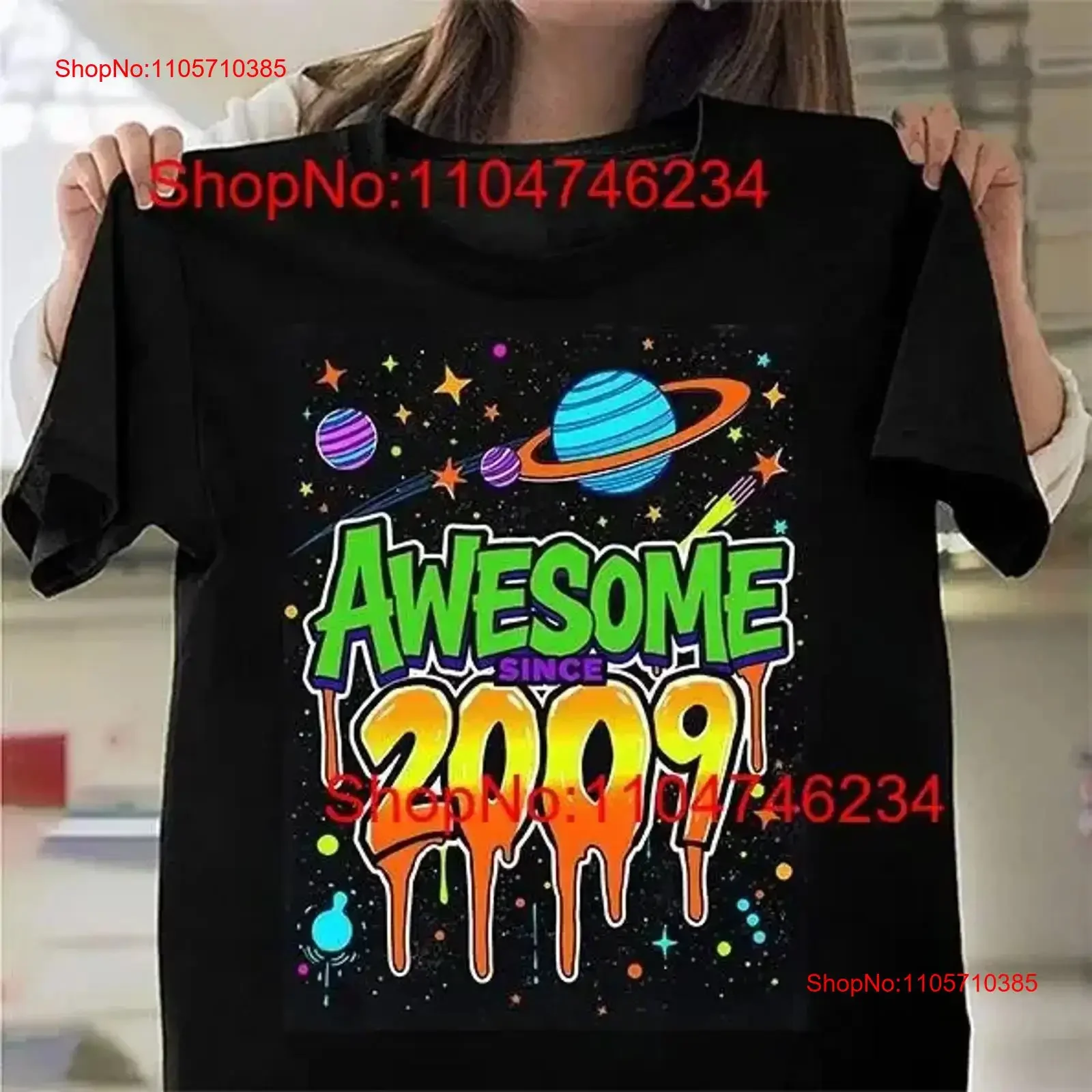 Funny T Shirt 16th Birthday AWESOME SINCE 2009 Cool Graffiti Art Present vintage Washed designer clothes fashion Stylish Casual