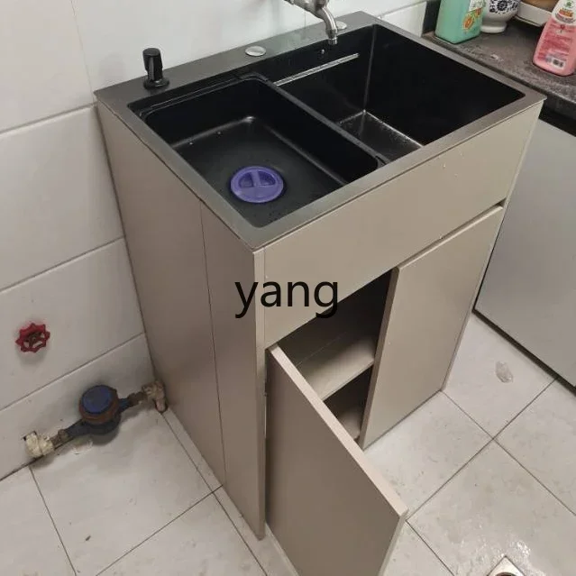 LH balcony stainless steel wash basin single slot with cabinet kitchen stainless steel vegetable basin integrated cabinet